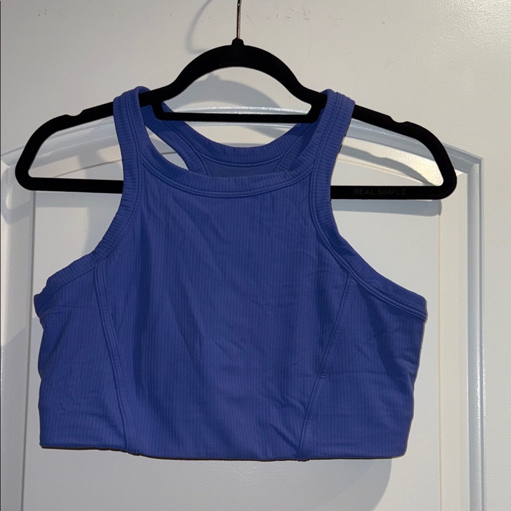 Lululemon Ribbed Nulu High-Neck Yoga Bra Wild Indigo